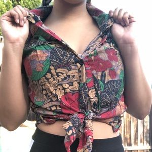 Floral button up